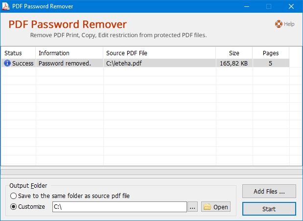 Adept PDF Password Remover