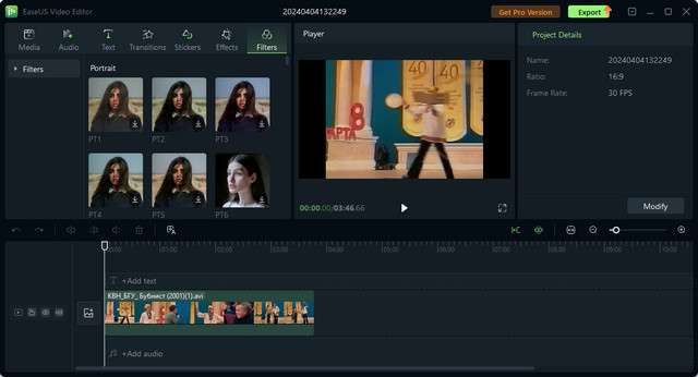 EaseUS Video Editor Pro