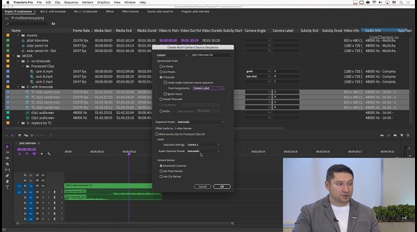 Мультикамера в Premiere Pro. Монтаж материала с нескольких камер2