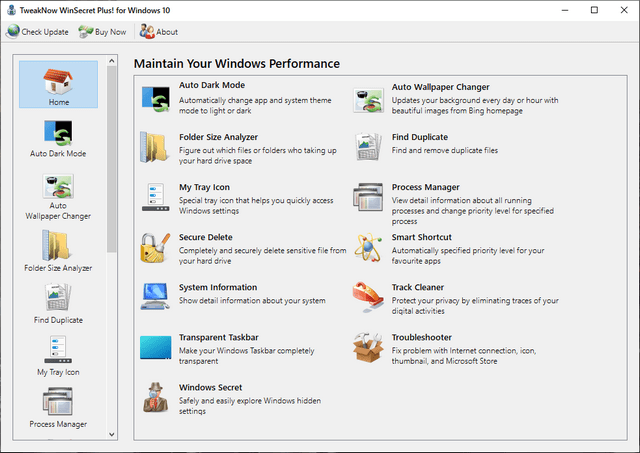 TweakNow WinSecret Plus for Windows 10
