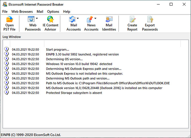 Elcomsoft Internet Password Breaker 3.30.5802