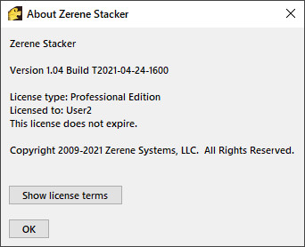 Zerene Stacker Professional 1.04 Build T202104241600