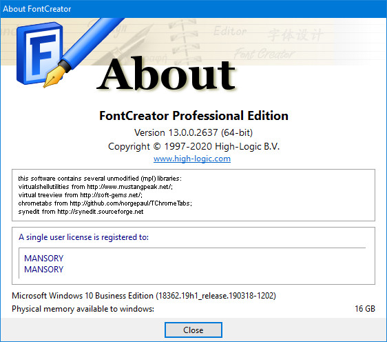 High-Logic FontCreator 13.0.0.2637