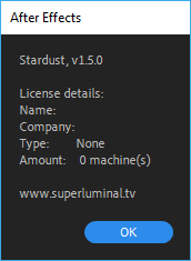 Superluminal Stardust 1.5.0 for Adobe After Effects