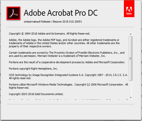 Adobe Acrobat Pro DC 2019.010.20091