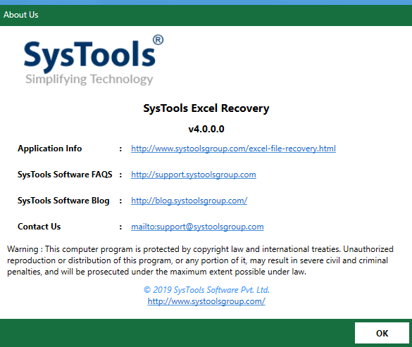 SysTools Excel Recovery