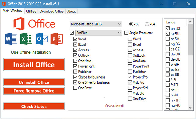 Microsoft Office 2013-2016 C2R Install 6.3 by Ratiborus