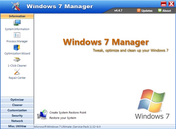 Windows 7 Manager 