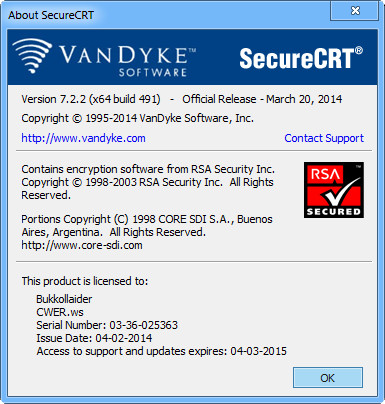 SecureCRT 7.2.2 Build 491