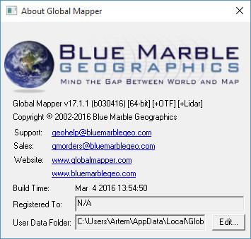 Global Mapper 17.1.1 Build 030416